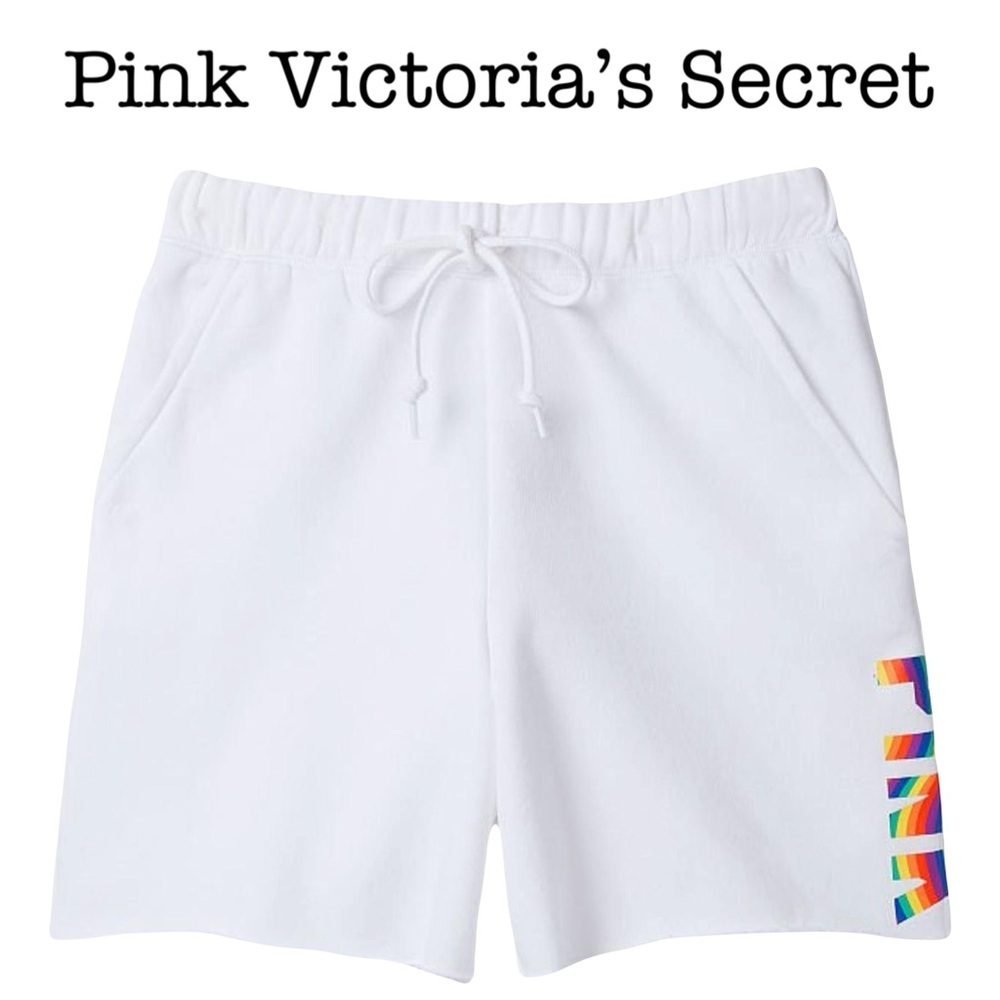 PINK Victoria's Secret Lounge White Women's Fleece Shorts Size XSMALL